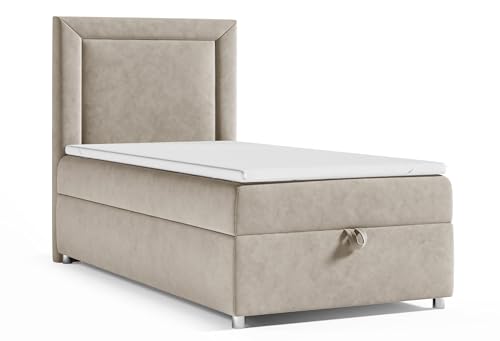 Best For Home Boxspringbett mit Bettkasten Trinity K3-Single Bonellfederkern inkl. Topper (Beige, 90x200) von Best For Home