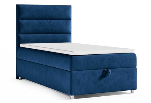 Best For Home Boxspringbett mit Bettkasten Trinity K4-Single Bonellfederkern inkl. Topper (Blau, 100x200) von Best For Home