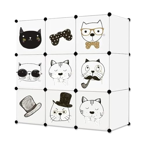 Best For Home | Modularer Kinderkleiderschrank | Märchendesign kleiderschrank kinderzimmer | 9-teiliger Aufbewahrungsschrank | kinderschrank| Ideal für Kinderzimmer, Kleidung, Spielzeug & Schuhe von Best For Home
