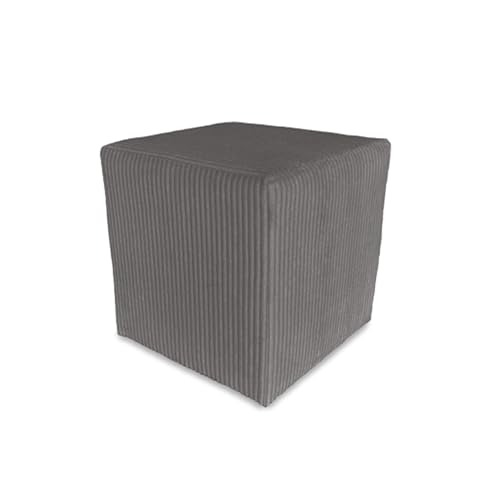 Best For Home | Würfel Pouf Hocker | Anthrazit Poof Fußhocker | Samt Sitzhocker für Wohnzimmer, Schlafzimmer & Flur | Polster Ottoman | Gepolstert Sitzpuff oder Sitzwürfel für Sofa oder Sessel von Best For Home