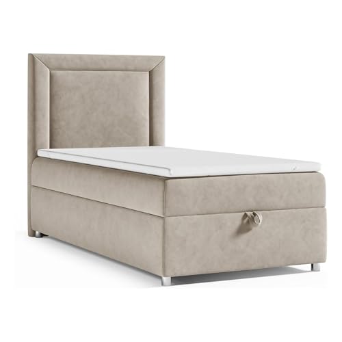 Trinity K3 Einzelbett: Boxspringbett mit Bonell Federkernmatratze, MatratzenTopper und Staub Tanaka | Lieferung an die Bordsteinkante von Best For Home