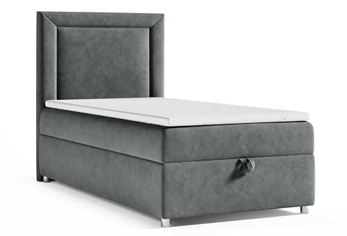 Best For Home Trinity K3 Einzelbett | Boxspringbett 90x200 Mit Bonell Federkernmatratze | Matratzentopper | Bett Mit Matratze Und Stauraum | Lieferung an Die Bordsteinkante von Best For Home