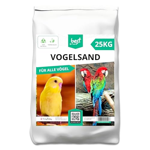 Best For Home Vogelsand | Vogelsand 25kg für Käfig | Quarzsand Vogelsand - Leicht zu dosieren und gleichmäßig zu verteilen | Papagei Sand Idealer Bodengrund für Käfige und Volieren Best For Home Vogelsand | Vogelsand 25kg für Käfig | Quarzsand Vogelsand - Leicht zu dosieren und gleichmäßig zu verteilen | Papagei Sand Idealer Bodengrund für Käfige und Volieren von Best For Home