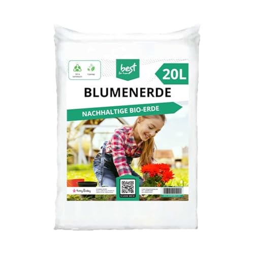 Best for Home - Blumenerde für Zimmer- und Balkonpflanzen, Gemüse, Obst und Kräuter. Bio und torffrei, ideal für Blumenbeete und Kübel. Erhältlich in 20 Liter und 50 Liter Inhalt. von Best For Home