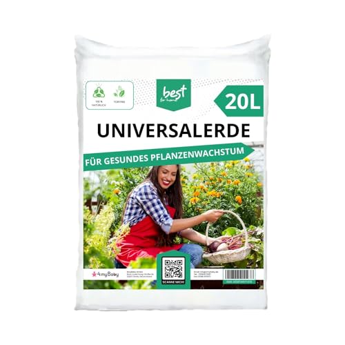 Best for Home - Universalerde für vielseitige Nutzung: Zimmer- und Balkonpflanzen, Gemüse, Obst und Kräuter. Bio und torffrei, ideal für Blumenbeete, Kübel. Erhältlich in 20 Liter und 50 Liter Inhalt von Best For Home