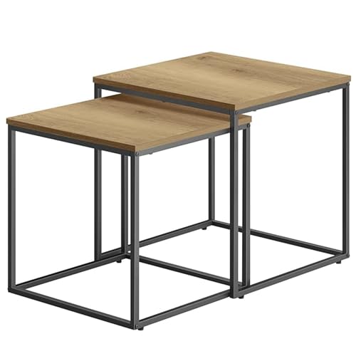 Best For Home | Couchtisch Quadratisch mit Schwarzen Metall Beinen | Couchtisch Eiche | Wohnzimmertisch 2er Set - Satztische | kaffeetisch Industrial Style Best For Home | Couchtisch Quadratisch mit Schwarzen Metall Beinen | Couchtisch Eiche | Wohnzimmertisch 2er Set - Satztische | kaffeetisch Industrial Style von Best For Home