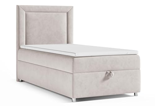 Best For Home Trinity K3 Einzelbett | Boxspringbett 100x200 Mit Bonell Federkernmatratze | Matratzentopper | Bett Mit Matratze Und Stauraum | Lieferung an Die Bordsteinkante von Best For Home