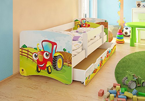 Best For Kids Kinderbett 90x160 mit Rausfallschutz, Schublade, 10 cm Matratze von Best For Kids