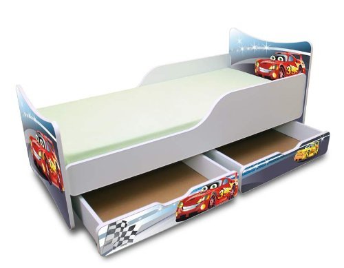 Best For Kids Kinderbett 90x200 MIT Zwei SCHUBLADEN Cars II von Best For Kids