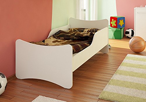 Best For Kids Kinderbett Basic ohne Matratze IN 8 GRÖSSEN UND 32 Designs + GRATIS (70x140, Weiß) von Best For Kids