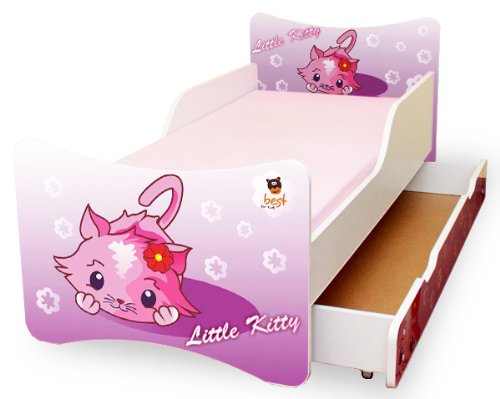 Best For Kids Kinderbett mit Schaummatratze mit TÜV Zertifiziert 70x140 - Little Kitty MIT SCHUBLADE von Best For Kids