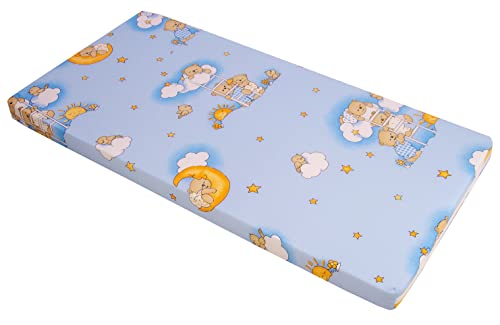 Best For Kids Kinderbettmatratze, Babymatratze 60x120 cm Kinder Rollmatratze 5 cm aus 100% Baumwolle (blau) von Best For Kids