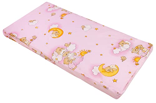 Best For Kids - Kindermatratze | klappbare Kindermatratze | Babybettmatratze | Kinder Rollmatratze | Reisebett-Schaumstoffmatratze | Kinderbettmatratze mit Mikrofaserbezug (Rosa) von Best For Kids