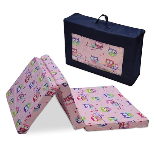 Best For Kids | Reisebett Matratze | Faltbare Matratze (120x60x6 cm) | Weicher PU-Schaum | Spielmatratze Kinderzimmer | 100% Baumwollbezug | Oeko-Tex | Bodenmatratze mit Tragetasche von Best For Kids