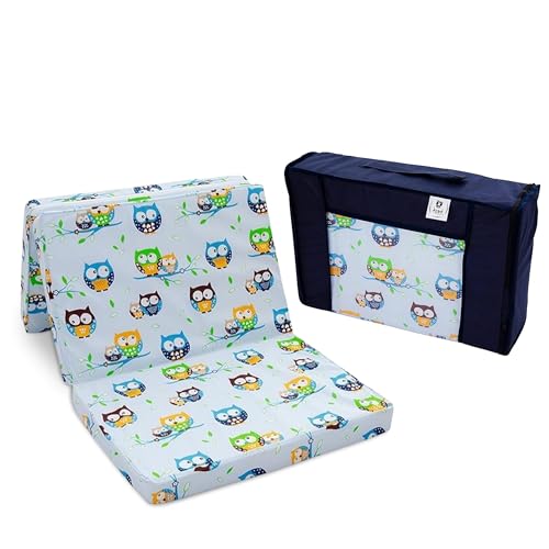 Best For Kids | Reisebett Matratze | Faltbare Matratze (120x60x6 cm) | Weicher PU-Schaum | Spielmatratze Kinderzimmer | 100% Baumwollbezug | Oeko-Tex | Bodenmatratze mit Tragetasche von Best For Kids