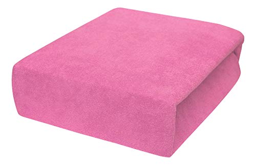 Best For Kids Spannbettlaken 55x90 cm aus Jersey oder Frottee für Beistellbett und Wiege in 4 Farben (Rosa - aus Frottee) von Best For Kids