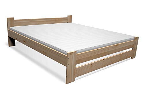Best For You Doppelbett Futonbett Seniorenbett erhöhtes Bett aus 100% Naturholz mit Visco-matratze 15 cm und Lattenrost viele Größen (140x200 cm) von Best