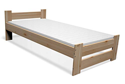 Best For You Doppelbett Futonbett Seniorenbett erhöhtes Bett aus 100% Naturholz mit Visco-matratze 15 cm und Lattenrost viele Größen (90x200 cm) von Best