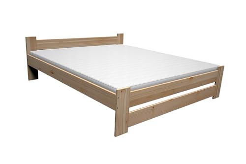 Best For You Massivholzbett Doppelbett Futonbett Massivholz Natur Seniorenbett erhöhtes Bett aus 100% Naturholz mit Kopfteil und Lattenrost ohne Matratze viele Größen (180x200cm) von Best