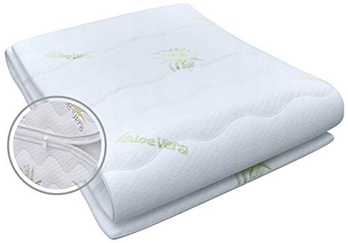 Best For You Matratzenbezug Aloe Vera geeignet für Matratzen 10 bis 12 cm für Allergiker Reißverschluss Bezug (90x180) von Best