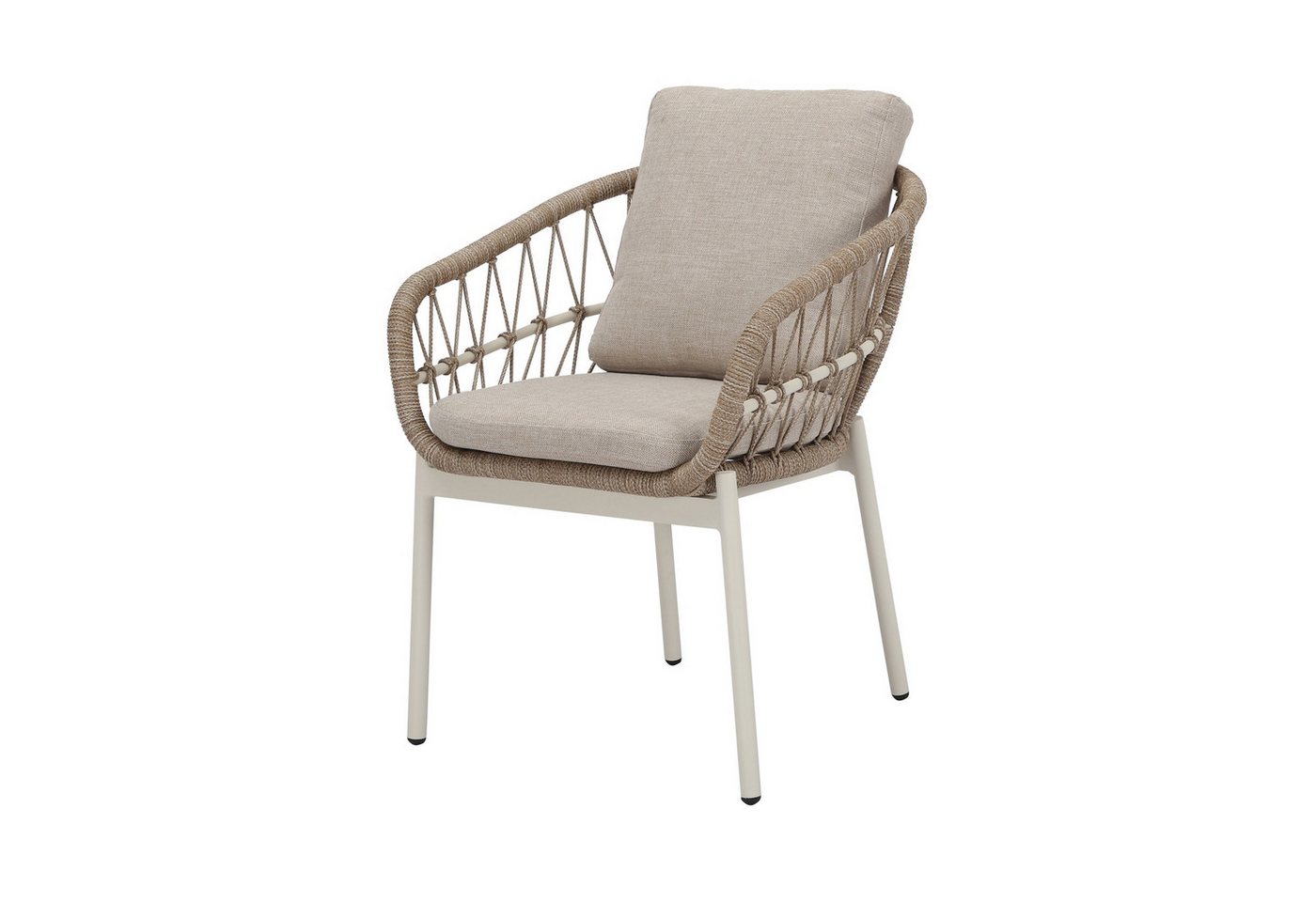 Best Freizeitmöbel Gartenstuhl Best Tropea Outdoor Dinning Stuhl Gartenstuhl Sand Aluminium von Best Freizeitmöbel