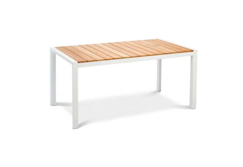 Best Freizeitmöbel Gartentisch Best Freizeitmöbel Aluminium Tisch Paros 160 x 90 cm weiss/Teakholz von Best Freizeitmöbel