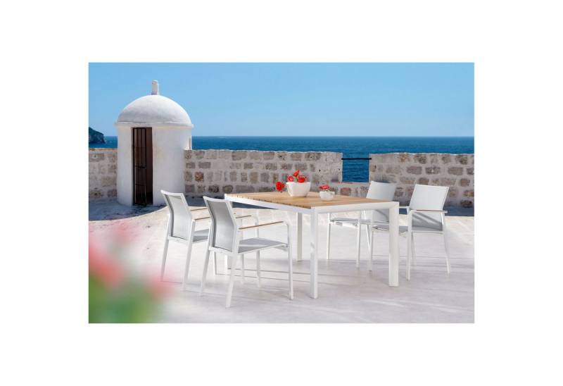Best Freizeitmöbel Sitzgruppe Best Freizeitmöbel Sitzgruppe Paros 5-teilig Tisch + 4 Stapelsessel von Best Freizeitmöbel