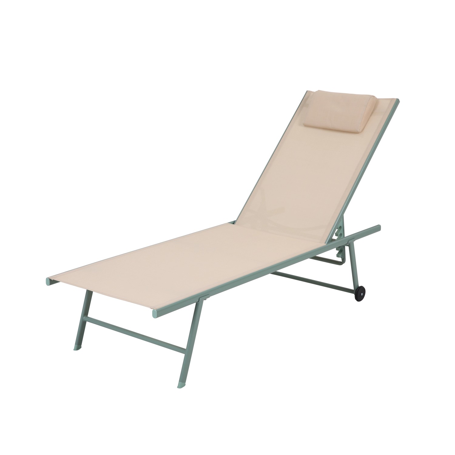 Best Sonnenliege Travis 185 cm x 55 cm x 97 cm Grün-Beige von Best Freizeitmöbel