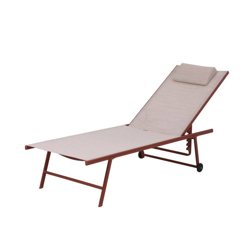 Best Sonnenliege Travis 185 cm x 55 cm x 97 cm Terrakotta von Best Freizeitmöbel