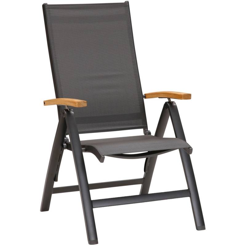 Best Klappsessel Cavalese 2 Stk. 62 cm x 67 cm x 110 cm Anthrazit/Teak von Best Freizeitmöbel