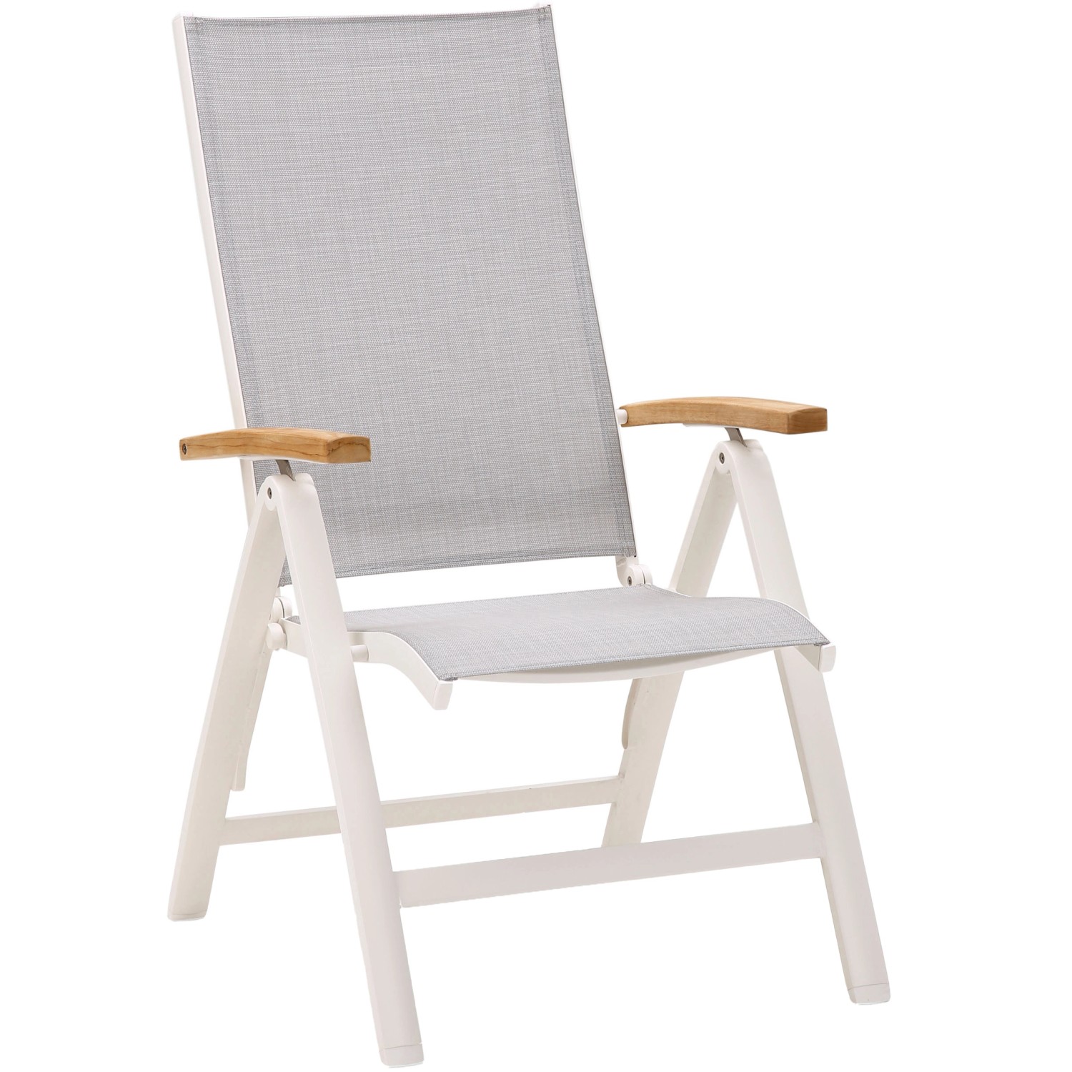 Best Klappsessel Cavalese 2 Stk. 62 cm x 67 cm x 110 cm Weiß/Teak von Best Freizeitmöbel