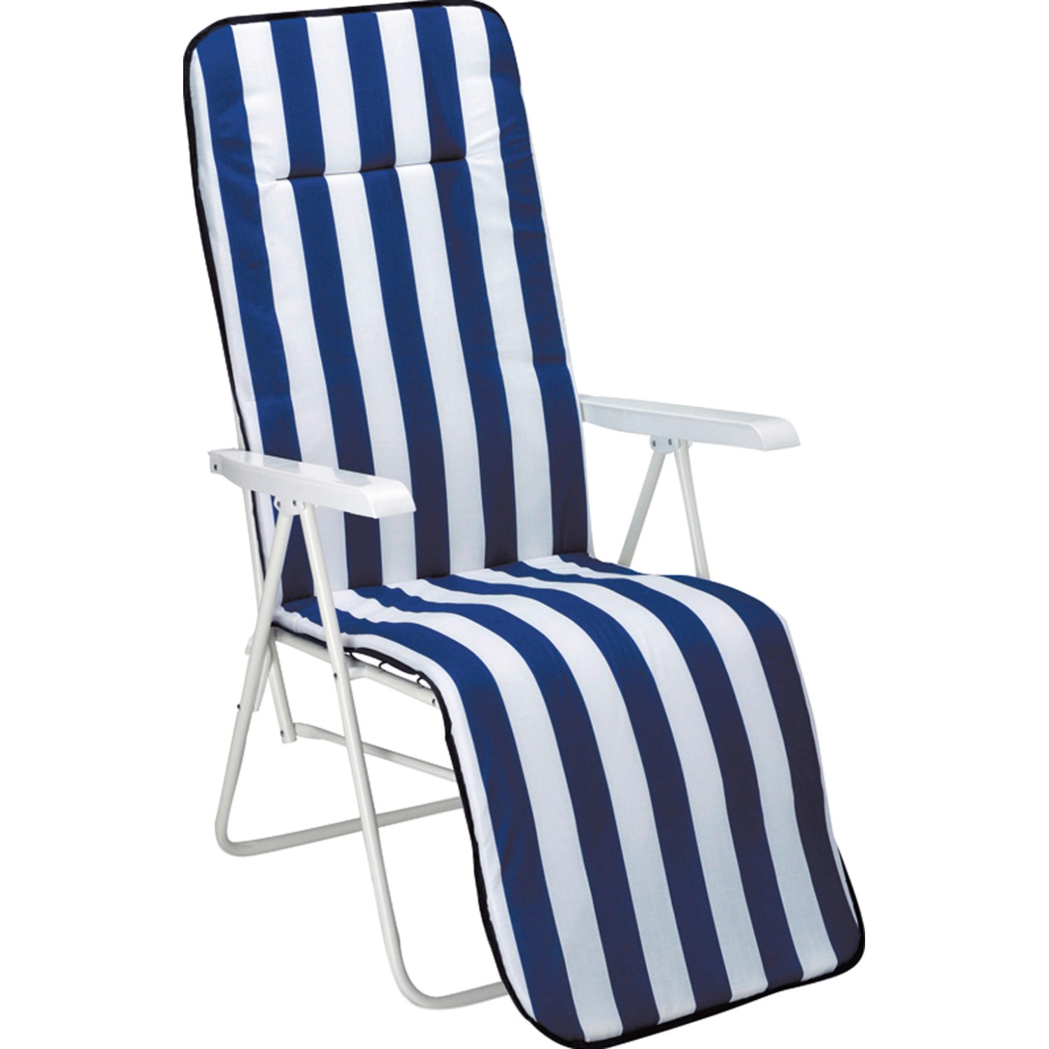 Relax-Liegestuhl Chiemsee Blau-Weiß von Best Freizeitmöbel