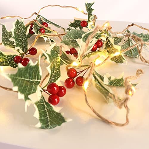 Best Goods LED-Weihnachtsgirlanden mit Lichterkette, Kamin, Innen- und Außen-Weihnachtsbaumbeleuchtung, Kamintür- und Neujahrsdekoration mit Warmen Led Gelb (Leaf) von Best Goods