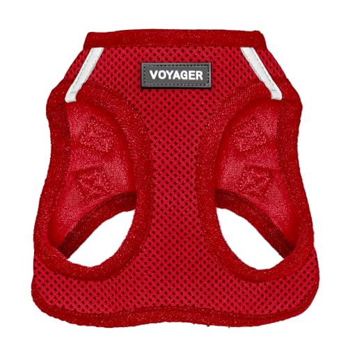 Best Pet Supplies Voyager Step-In Air-Hundegeschirr – Allwetter-Mesh-Weste für kleine und mittelgroße Hunde und Katzen von Best Pet Supplies – Geschirr (rot), Größe XXS von Best Pet Supplies