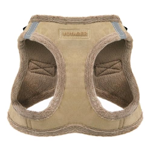 Voyager Step-in Plüsch Hundegeschirr - Weicher Plüsch, Step in Weste Geschirr für kleine und mittelgroße Hunde von Best Pet Supplies - Latte Suede, XS (Brust: 13-14,5 Zoll) von Best Pet Supplies