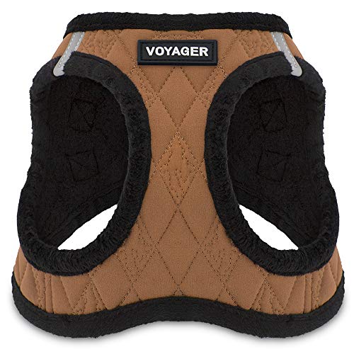 Voyager Step-In Plüsch Hundegeschirr - Weicher Plüsch Step In Vest Geschirr für kleine und mittelgroße Hunde von Best Pet Supplies - Beige Plüsch, XS (Brustumfang: 33-36,8 cm) von Best Pet Supplies