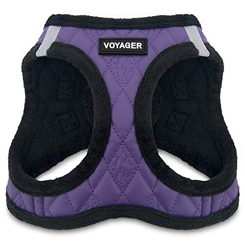 Voyager Step-In Plush Dog Harness - Soft Plush Step In Vest Harness for Small and Medium Dogs by Best Pet Supplies - Harness (Lila Kunstleder), L (Brust: 18"-20.5") von Best Pet Supplies
