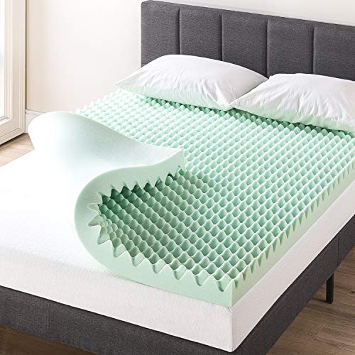 Best Price Mattress 10,2 cm große Eierkisten-Matratzenauflage aus Memory-Schaum mit beruhigendem Aloe-Aufguss, CertiPUR-US-Zertifiziert, Kurze Königin, Grün von Best Price Mattress