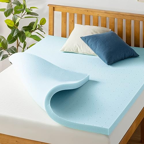 Best Price Mattress 5,1 cm belüftete Matratzenauflage aus Memory-Schaum, kühlendes Gel, Kingsize, Blau von Best Price Mattress