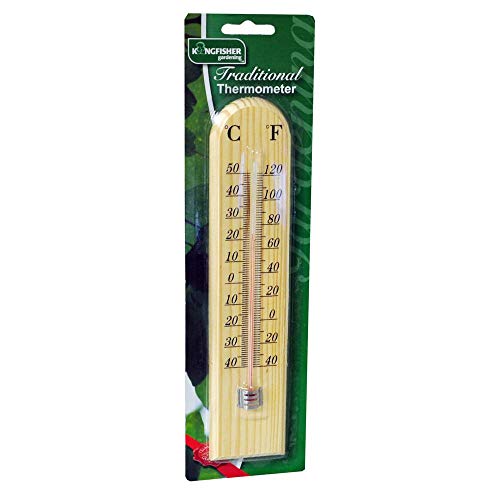 Kingfisher Traditionelles Thermometer aus Holz von Best Price Square