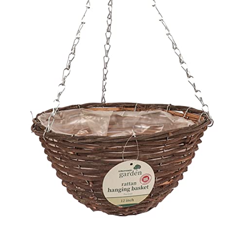 Kingfisher 12 in (30 cm) Dunkle Rattan Hängekorb von Best Price Square