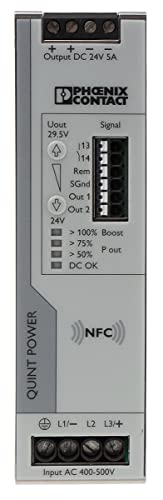 PHOENIX CONTACT QUINT4-PS/3AC/24DC/5 Primär Getaktete Stromversorgung, SFB Technology und NFC-Schnittstelle, 3-Phasig Eingang, 24 V DC/5 A Ausgang von PHOENIX CONTACT