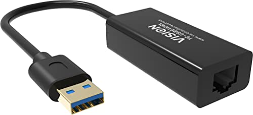 Vision TC-USBETH/BL Netzwerkkarte Ethernet – Netzwerkkarten (kabelgebunden, USB, Ethernet, schwarz) von Best Price Square