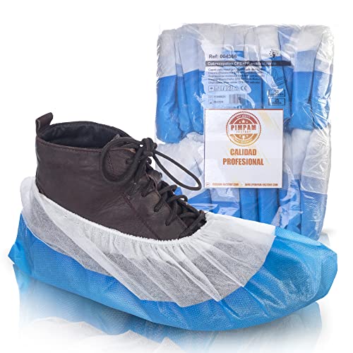 PimPam Factory - (Packung 50) Einweg-Schuhüberzüge PP+CPE Kunststoff - Hohes Risiko - Hochbelastbare Einweg-Schuhüberzüge - Einstellbare Wasserdichtigkeit - Extreme Verwendung von Best Quality PIMPAM FACTORY 100% Guaranteed