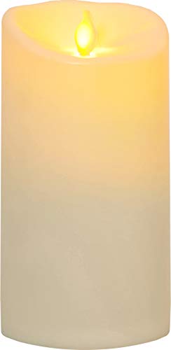 LED Stumpenkerze M-Twinkle für außen von Star Trading, LED-Kerze flackernd, Kerzenlicht gelb mit Timer, batteriebetriebene Weihnachtsdeko aus Kunststoff, Farbe: Elfenbein, Höhe: 17,5 cm von Best Season