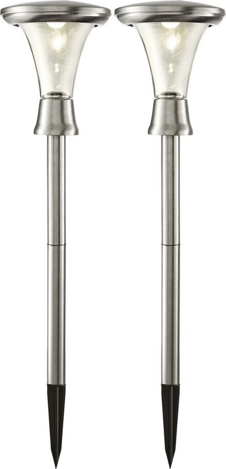 STAR TRADING LED Solarleuchte Best Season Solar Beleuchtung, Turin, silber, 13.5x47x13.5 cm von STAR TRADING