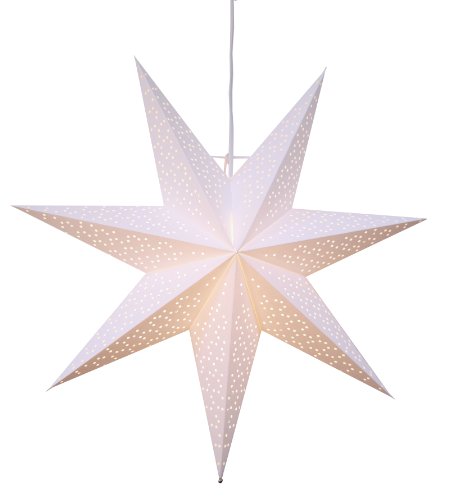 Weihnachtsstern Dot von Star Trading, 3D Papierstern Weihnachten in Weiß, Dekostern zum Aufhängen mit Kabel, E14 Fassung, Ø: 54 cm von Best Season