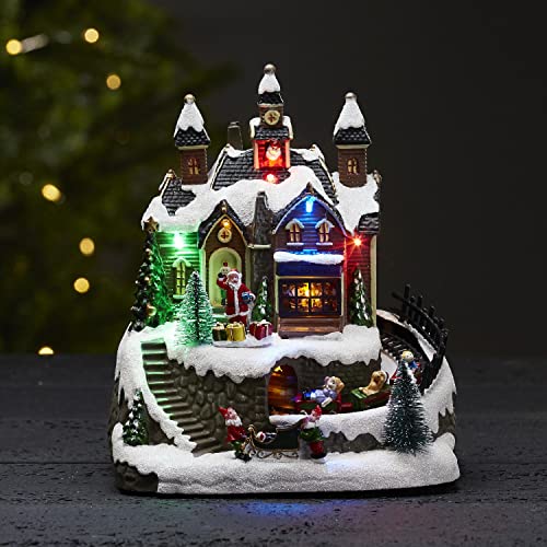 LED Weihnachtsdeko Trainville von Star Trading, Weihnachtsdorf mit RGB Beleuchtung, Musik, Bewegung und Timer, bunt, batteriebetrieben, Länge: 48 cm von Best Season