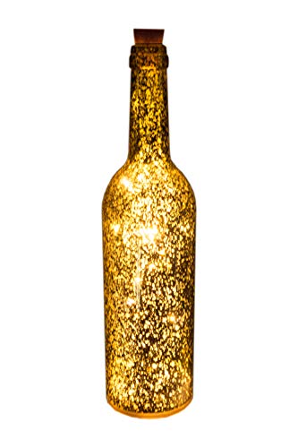 BestSeason LED Dekorationsflasche gold mit Licht kabellos SA107G Flaschenlicht inkl Flasche mit Timer von Best Season