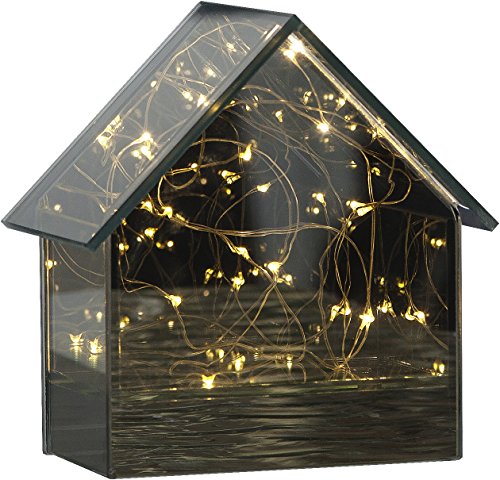 Iovivo Mirror House LED-Glashaus, Glas, Transparent, ca. 14x14,5 cm von Best Season